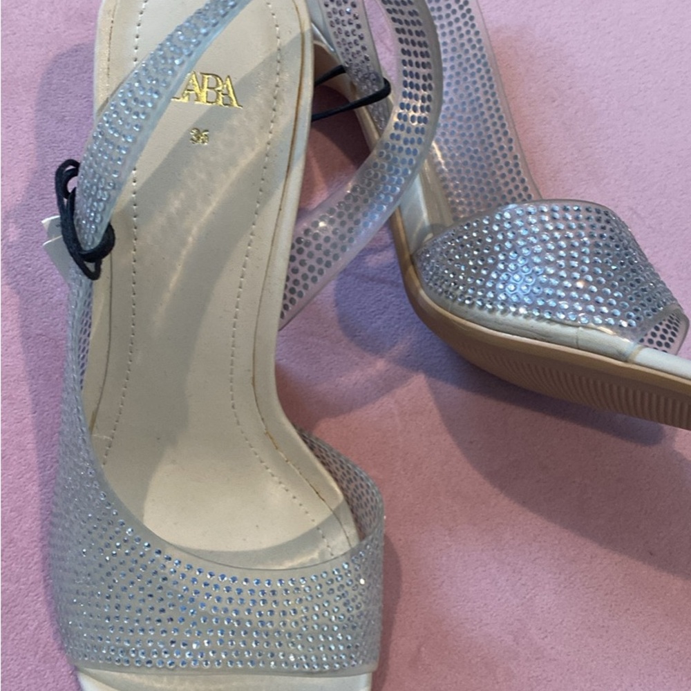 Zara Silver Studded Heels
